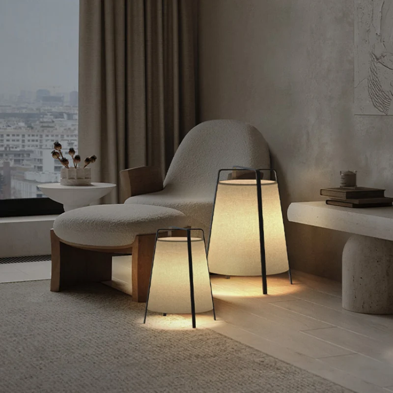 Japanese Retro Fabric Floor Lamp Lampara Led Quiet Iron Living Room Lights Modern Bedroom Designer Art 7 1